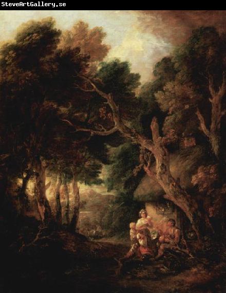 Thomas Gainsborough Pfeiferauchender Bauer vor der Huttentur